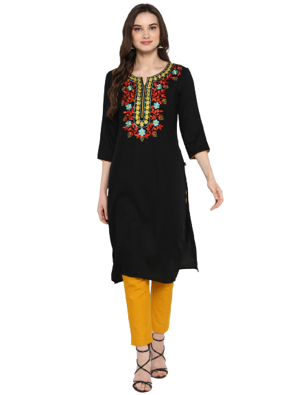 Juniper Women Embroidered Straight Kurta