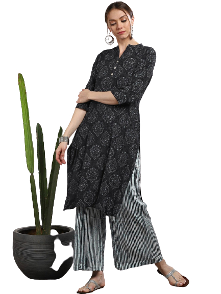 Sangria Women Printed Kurta with Palazzos