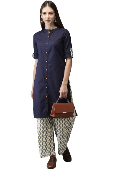 Anouk Women Solid Kurta with Trousers