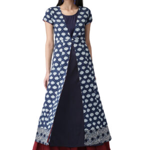 Anouk Women Printed A-Line Layered Kurta