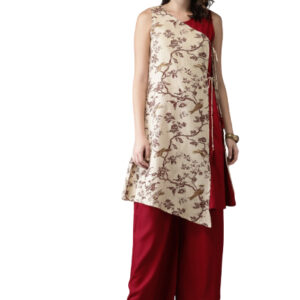 Anouk Women Printed Kurta with Palazzos