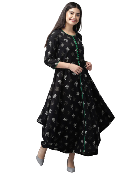 Anouk Women Printed Asymmetric A-Line Kurta