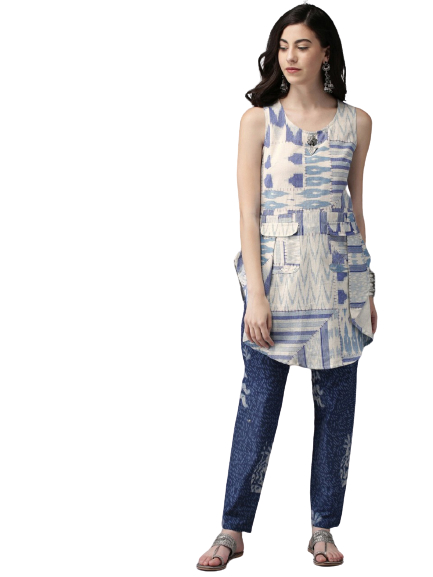 Anouk Women Printed Kurta with Trousers