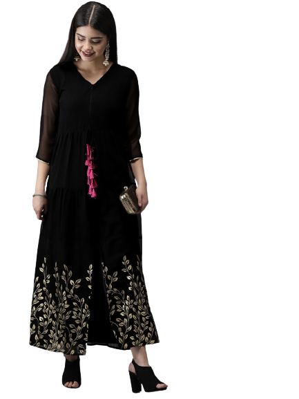 Anouk Women Printed Kurta with Trousers