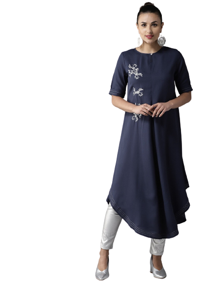 Moda Rapido Women Embroidered Detail A-Line Kurta