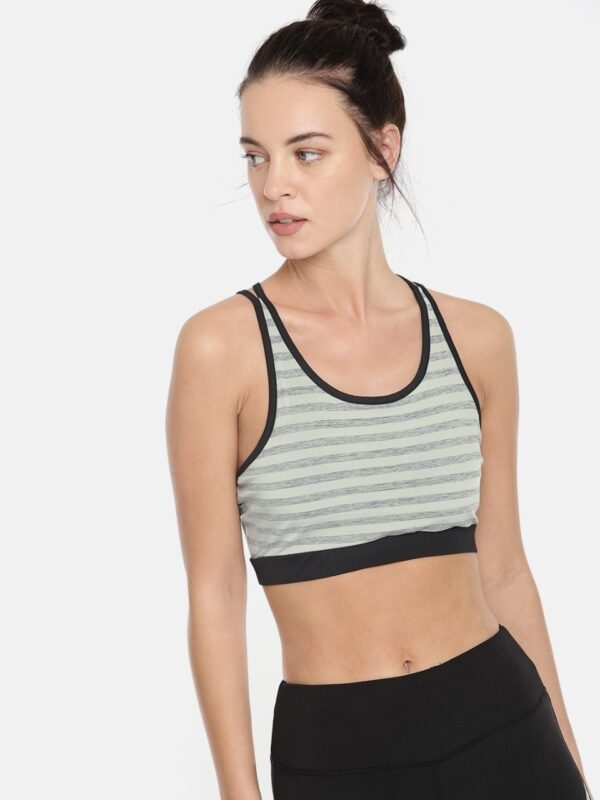 DressBerry Striped Non-Wired Lightly Padded Sports Bra