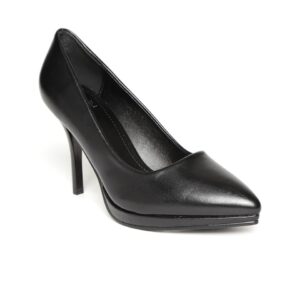 Jove Women Black Solid Pumps