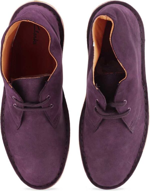 Clarks Desert Boot. Aubergine Corpate Casuals For Women