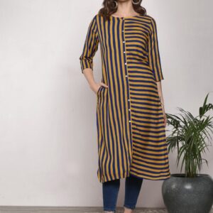 Sangria Women Striped Straight Kurta