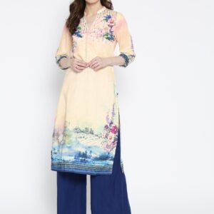 Biba Women Floral Print Straight Kurta