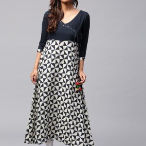 Jaipur Kurti Women Printed Angrakha Style A-Line Kurta