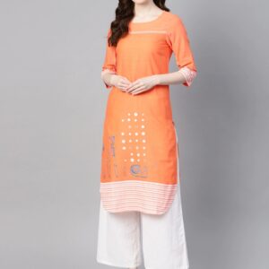 W Women Quirky Print Straight Kurta