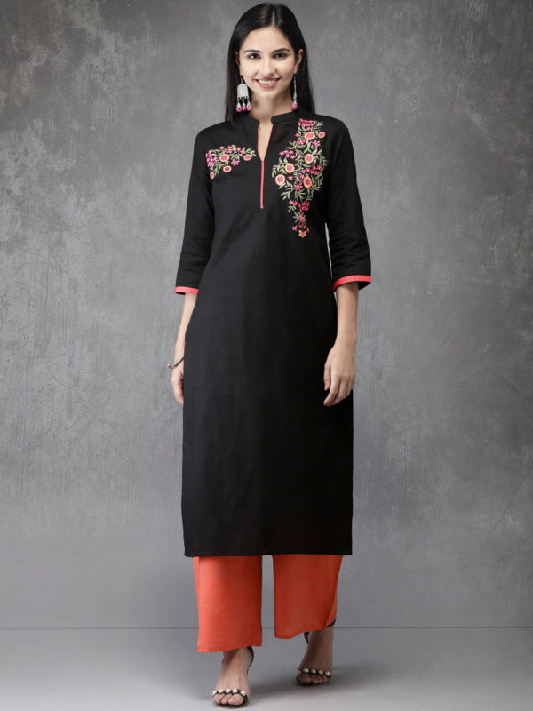 Anouk Women Embroidered Kurta with Palazzos