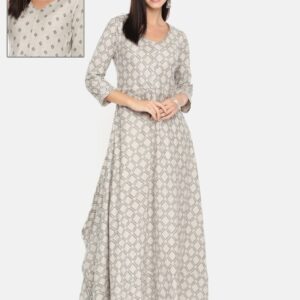 Anouk Women Printed A-Line Reversible Fusion A-Line Kurta