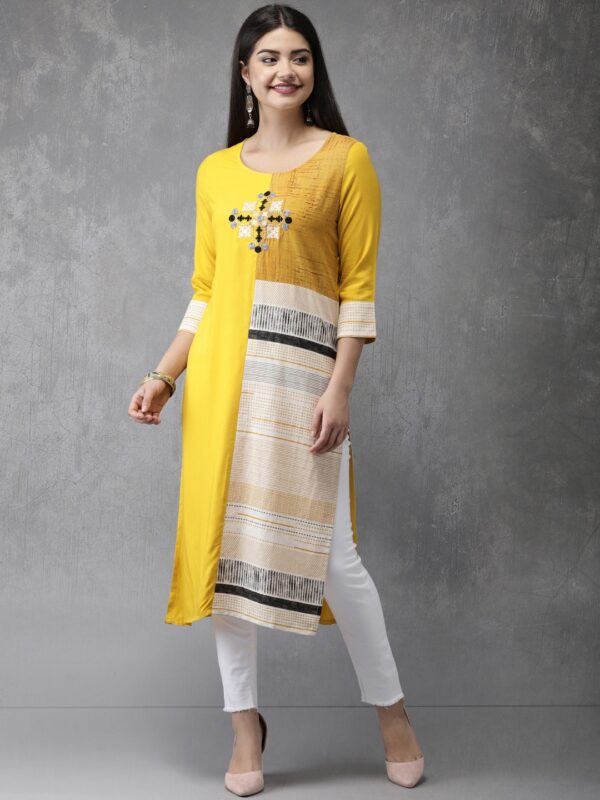 Anouk Women Printed Straight Kurta