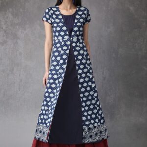 Anouk Women Printed A-Line Layered Kurta