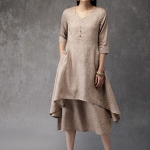 Anouk Women Solid A-Line Asymmetric Kurta