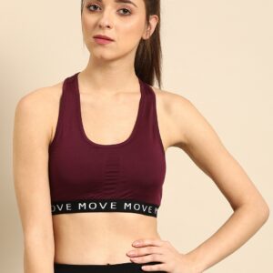 DressBerry Solid Non-Wired Lightly Padded Sports Bra