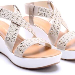 Cerutti  Women Beige, Gold Wedges Sandal