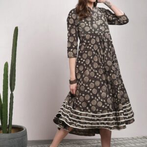 Sangria Women Handblock Kalamkari Printed A-Line Kurta