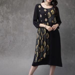 Anouk Women Printed A-Line Fusion Kurta