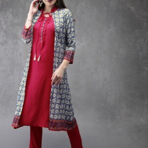 Anouk Women Printed Layered Kurta with Pyjamas