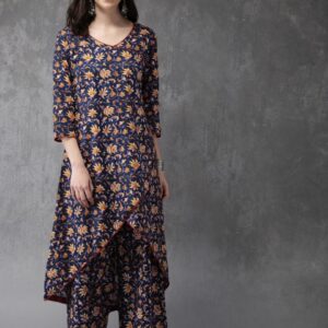 Anouk Women Printed Kurta with Palazzos