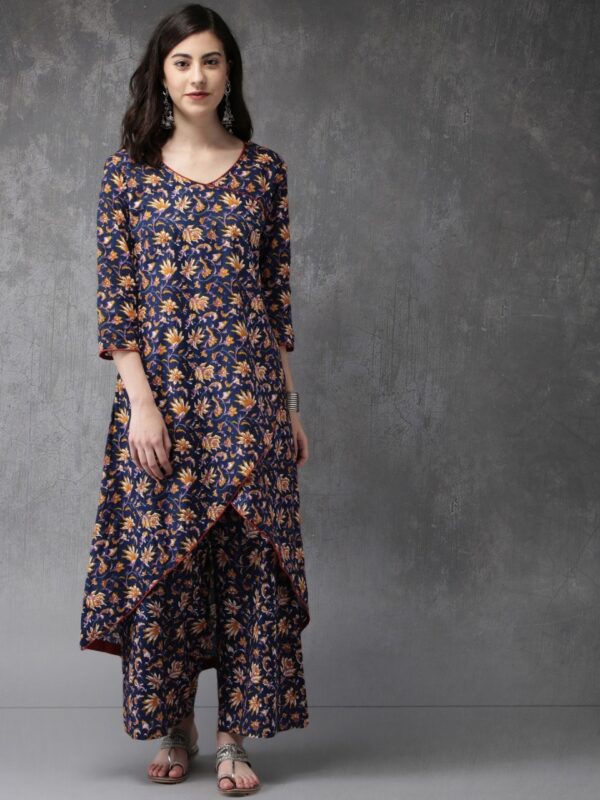 Anouk Women Printed Kurta with Palazzos