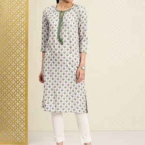 House of Pataudi Women Printed Straight Kurta