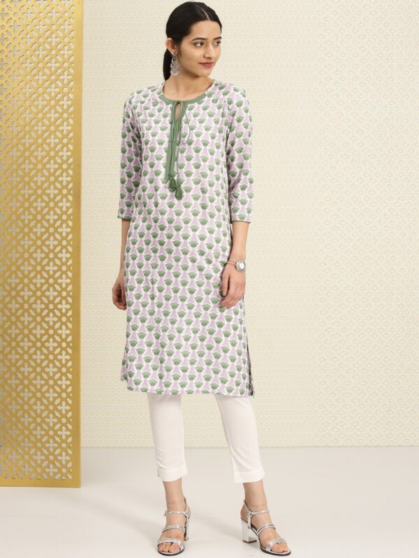 House of Pataudi Women Printed Straight Kurta