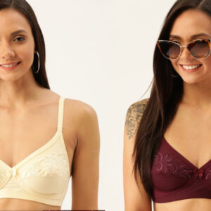 DressBerry Pack of 2 Self-Design Non-Wired Non-Padded Everyday Bras