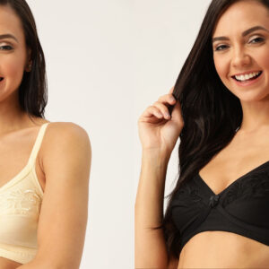 DressBerry Embroidered Non-Wired Non Padded Everyday Bras (Pack Of 2)