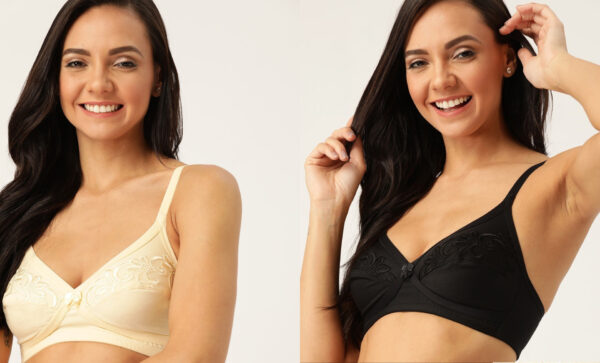 DressBerry Embroidered Non-Wired Non Padded Everyday Bras (Pack Of 2)