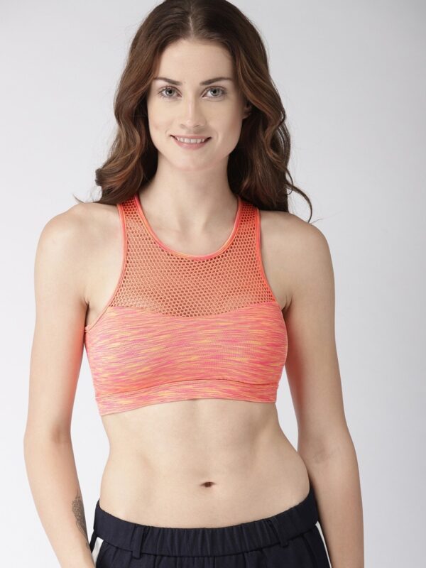 Mast & Harbour Self Design Non-Wired Light Padded Sports Bra