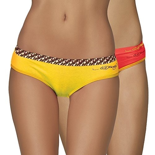 Ed Hardy Women Mid Waist Outer Elastic Panty (Pack of 2)