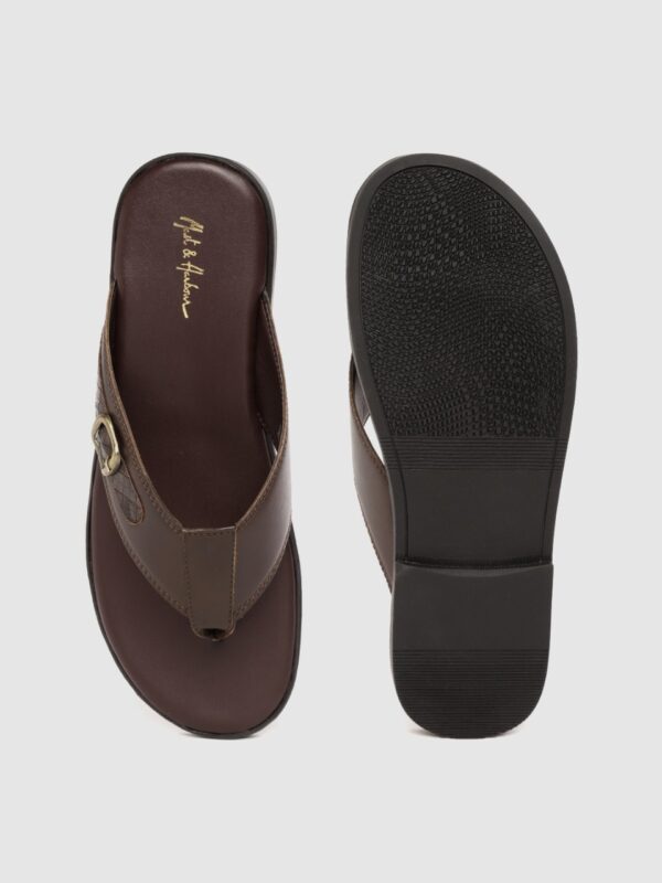 Mast & Harbour Men Solid Comfort Sandals with Buckle Detail