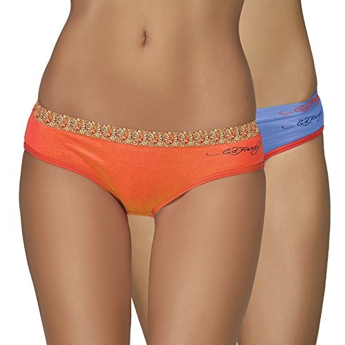 Ed Hardy Women Mid Waist Outer Elastic Panty (Pack of 2)