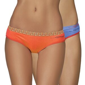 Ed Hardy Women Mid Waist Outer Elastic Panty (Pack of 2)