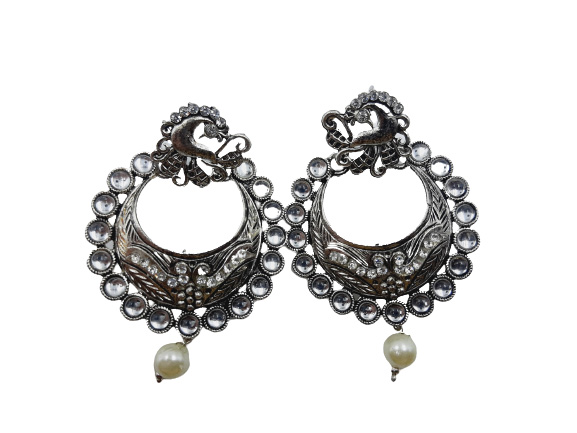 Jack Williams Stone Studded Peacock Design Earrings