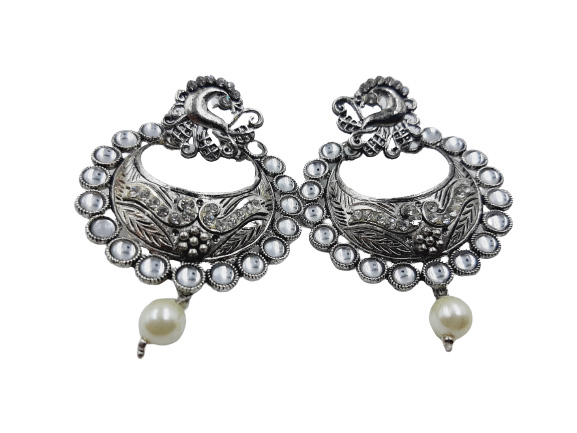 Jack Williams Stone Studded Peacock Design Earrings