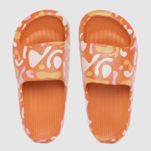 Mast & Harbour Women Orange & White Printed Sliders