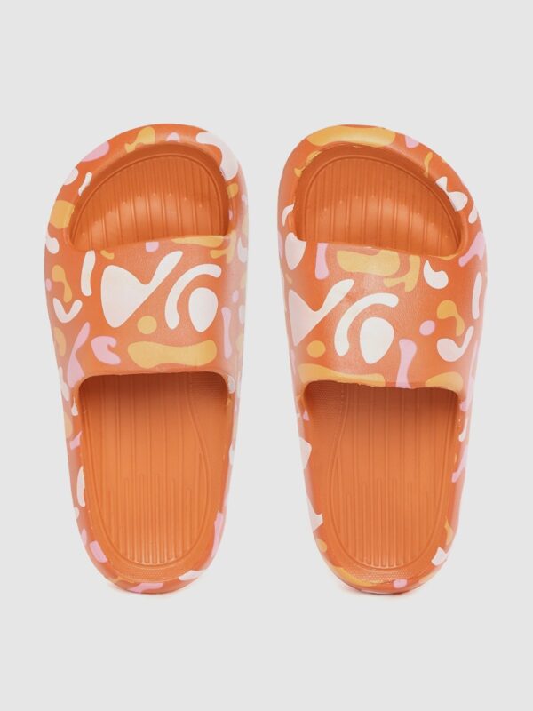 Mast & Harbour Women Orange & White Printed Sliders