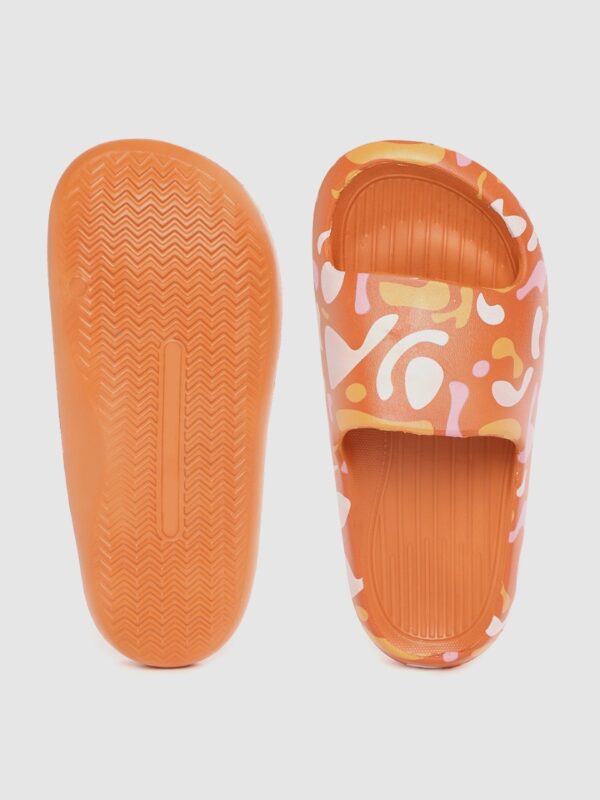 Mast & Harbour Women Orange & White Printed Sliders