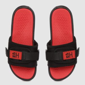 Mast & Harbour Women Black & Red Solid Sliders