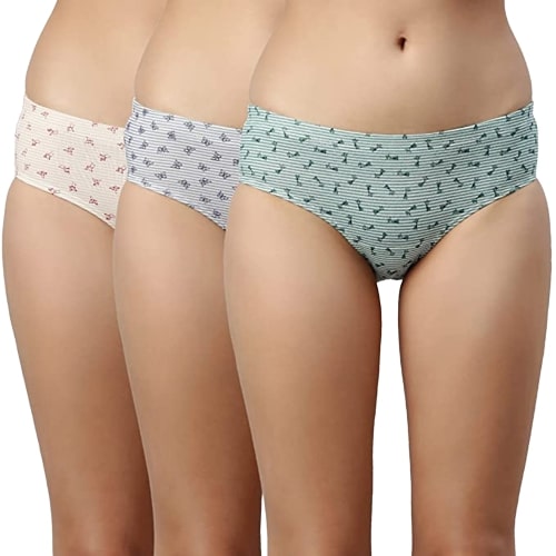 Enamor CR17 Super Comfort Cotton Hip Huggers - Women"s Mid West Panties Pack of 3