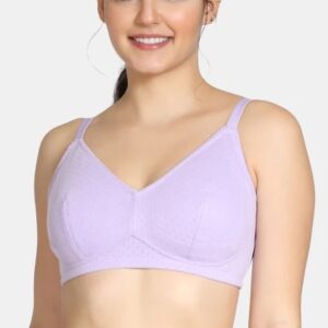 Zivame Pointelle Double Layered Non-Wired 3/4th Coverage Supper Support Bra