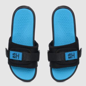 Mast & Harbour Women Black & Blue Solid Sliders