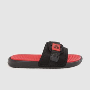 Mast & Harbour Women Black & Red Solid Sliders