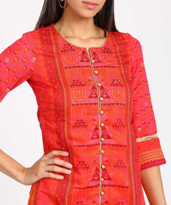 Rangriti  Women Printed Polycotton A-line Kurta