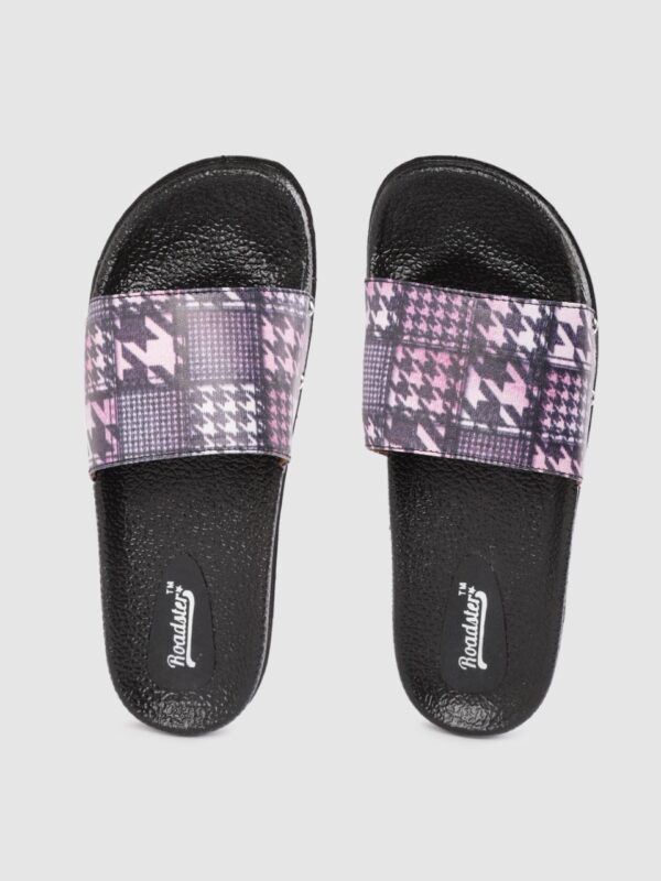 Roadster Women Houndstooth Print Sliders